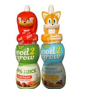 Good2Grow Juice Bottles w/ Knuckles & Tails Toppers - New Sealed Lot of 2